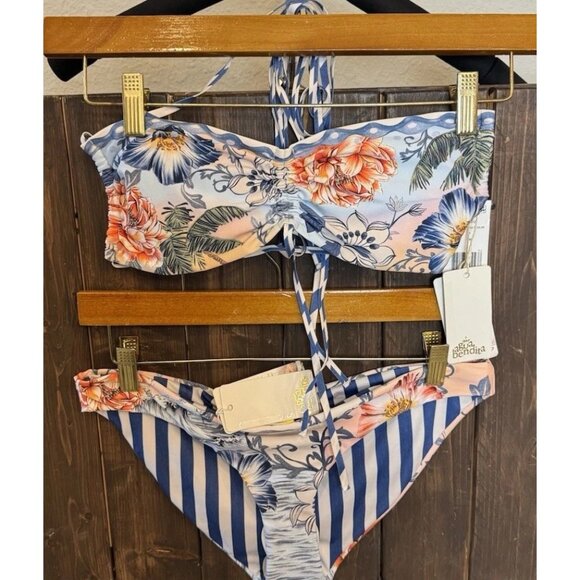 Agua Bendita Medium Audrey Kai Delaney Top & Bottom Bikini Set NEW $250